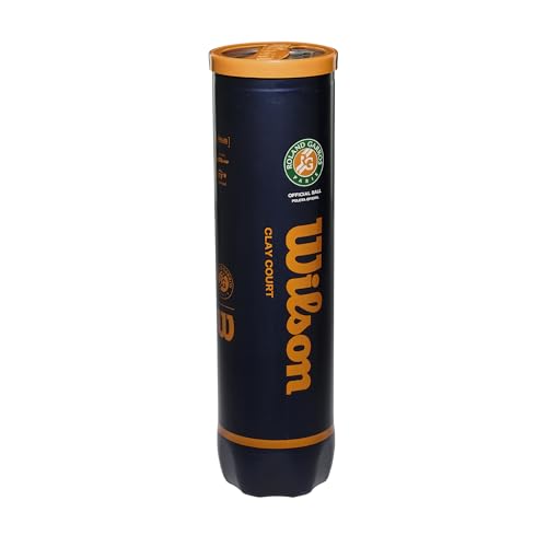 Wilson Offizielle Roland Garros Tennisbälle, Tennisballdose á 4 Bällen, Für Sandplätze geeignet, WRT115000, Yellow
