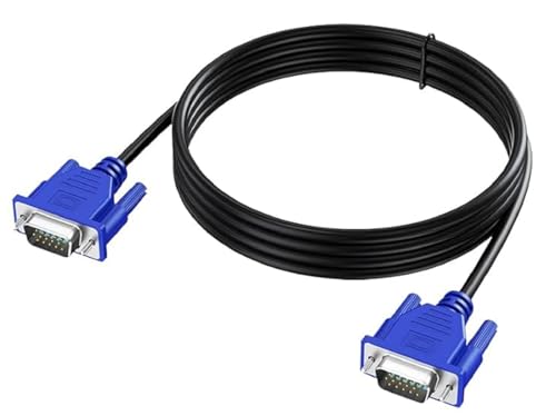 Image of NISHTECH Male to Male VGA Cable 1.5 Meter, Support Monitor /PC /LCD /LED, Plasma, Projector, TFT (Blue)
