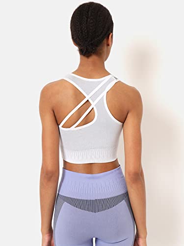 Image of Women's Slip-On Sports Bra | Lightly Padded | Seamless Technology Full-Coverage Sports Bra | Racerback Medium-Impact