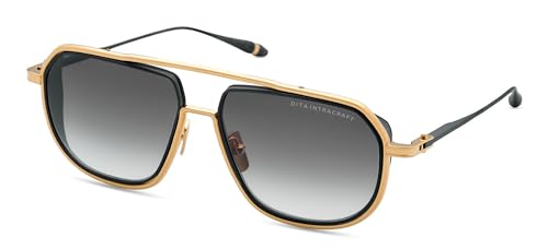 Dita INTRACRAFT DT DTS165 A-01 Yellow Gold/Black Iron Metal Navigator Sunglasses Grey Gradient Lens, 59-15-130