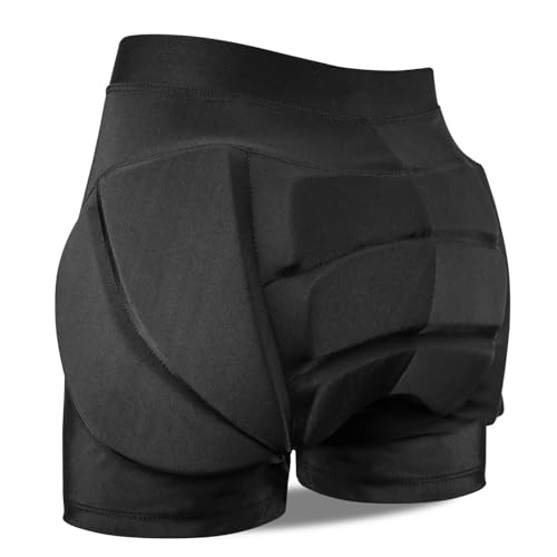 QINERMTYEY Kids Padded Shorts for Cycling Snowing (Black S)