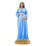 PRETYZOOM Estatua Virgen María Embarazada de Resina para Decoración Religiosa en Oficina y Iglesia Diseño Creativo y Elegante
