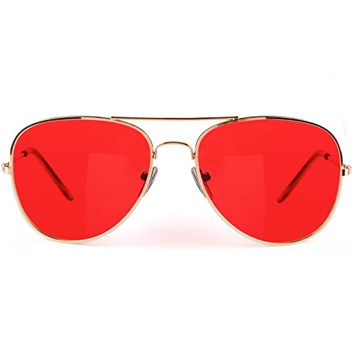 SunnyPro Aviator Sunglasses Colored Tinted Lens Glasses Metal UV400 Protection3