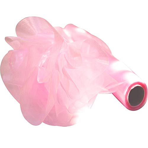 Time to Sparkle 26M x 29cm Sheer Organza Roll Sash Fabric Table Runner Sashes Chair Cover Bows Swags Wedding Party - Pink