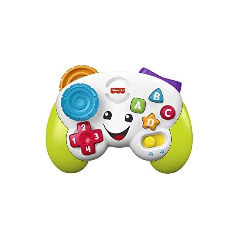 Fisher-Price Game and Learn Controller, Teaching First Words, Letters, Numbers, Colours and Shapes with Songs and Sounds, Ages 6 - 36 Months, FWG12, Pack of 1 Cover