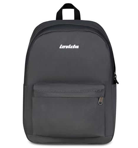 Invicta Zaino Scuola Carlson, Grigio, Mono Scomparto Con Tasca Per Pc E Tasca Per Borraccia, 24 Lt, Scuola Media E Superiore, Zaino Ragazza