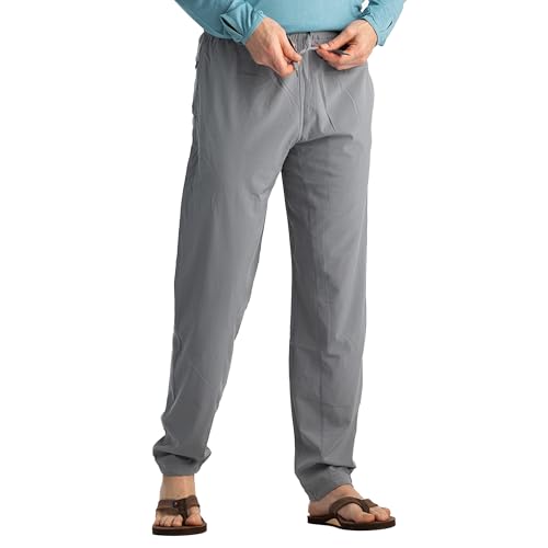 Free Fly Men's Breeze Pant - Quick-Dry, Moisture-Wicking, Breathable Lightweight Outdoor Pants with Sun Protection - UPF 50+ - Slate, Medium