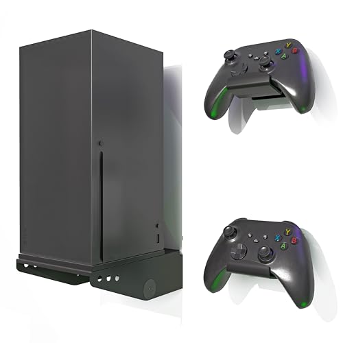 ADZ Series X - Supporto da parete per console Xbox Series X, multifunzione, include una robusta base in metallo e supporti per controller Xbox