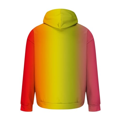 Novelty Gradient Fleece Hoodies Men Classic Fall Winter Drawstring Hooded Sweatshirts Loose Fashion Hoodies Outerwear3
