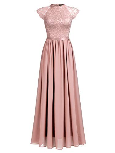 Image of Miusol Women's Formal Sleeveless Floral Lace Bridesmaid Party Maxi Dress