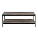 Walker Edison Declan Urban Industrial Angle Iron and Wood Coffee Table, 46 inch, Grey Wash