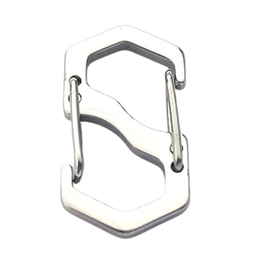 S Types Spring Lock Hook Key Holder Keychain Carabiner Stainless Carabiner Keychain Clip Multifunctional Carabiner Hook