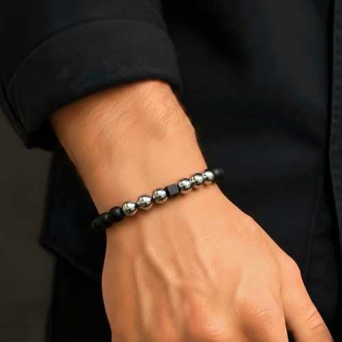 Image of THE MEN THING Natural Stone Bracelets - Adjustable Beaded Wristwear for Men & Boys (Multi-Design Collection)