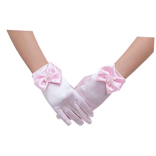 SAFIGLE Flower Girl Lace Gloves Lace Gloves White Short Wrist Girl Gloves Flower Girl Gloves Short