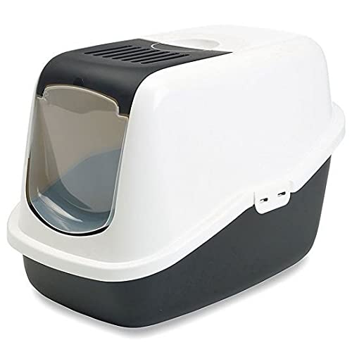 Savic Nestor Closed Cat Litter Box Black