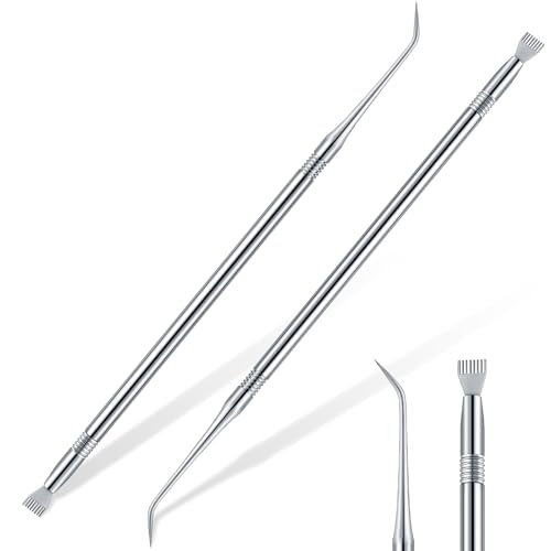 Chumia 2 Pcs Lash Lift Tool Lash Separator Tint Stainless Steel Metal Lift Rods Beauty Tool with Comb for Eyelash Eyebrow Perming Tinting Curling Extensions Supplies(Silver)