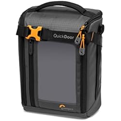 Funda Camara Lowepro Lowepro GearUp Creator Box Large II, Mochila Fotográfica, Cámaras Mirrorless y DSLR, Acceso Rápido (QuickDoor), Hecha con Tela Reciclada, Separadores Interiores Acolchados de Color Naranja, Gris