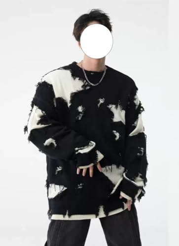Gothic Sweater Emo Sweater Y2k Star Womens Men Punk Loose Oversized Ripped Pullover Knit Sweaters Emo Cloth Gothic Clothes3