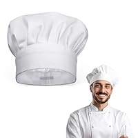 Tweruna Kochmütze Weiß, Baumwolle Verstellbarer Verschluss, Kochmütze Herren Damen, Bäcker, Zuhause, Hotel, Restaurant, Koch Mütze, Chef Hat