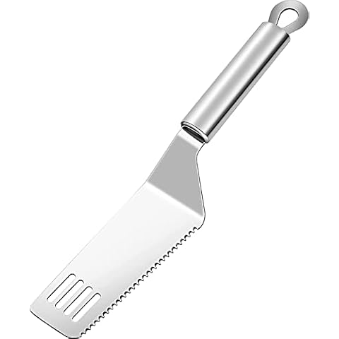 Cake Pizza Pie Server, Slicer Divider,Cake Slicer,Cutter,Cutting Spatula,Turner, Cake Cutter and Pastry Spatula with Serrated Blade, Set of 1. (Silver) Cover