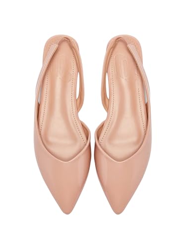 Verdusa Women's Pointed Toe Flat Shoes Going Out Leather Slingback Dressy Shoes