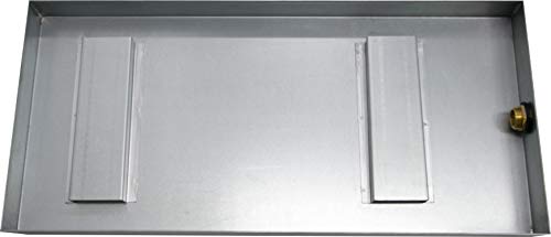 SteamSpa Component Series 21x10x2 Inch Galvanized Steel Rectangular Water Collecting and Built-In Drainage Pan For Generators - G-DPAN