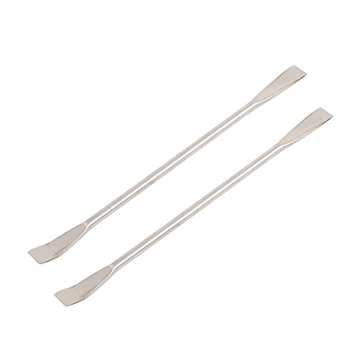 Aexit 2Pcs 125mm Measuring Tools & Scales Length Double Head Instruments Stainless Steel Cups Sampling Spatula