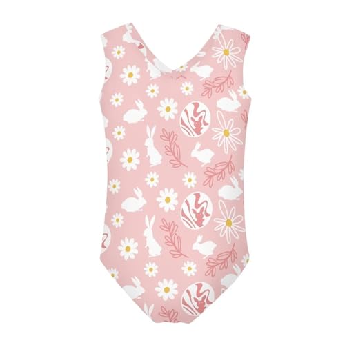 Image of Girls Cartoon Pattern One-Piece Swimsuits Sport Racer Swimwear Beach Bathing Suit, Size 5-14