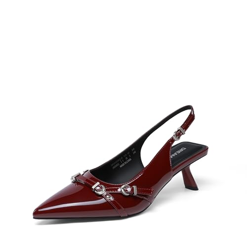 DREAM PAIRS Chaussures habillées élégantes pour femme, avec talon bas, bout fermé, bout pointu, confortables, élégantes, pour mariages, fêtes, occasions...