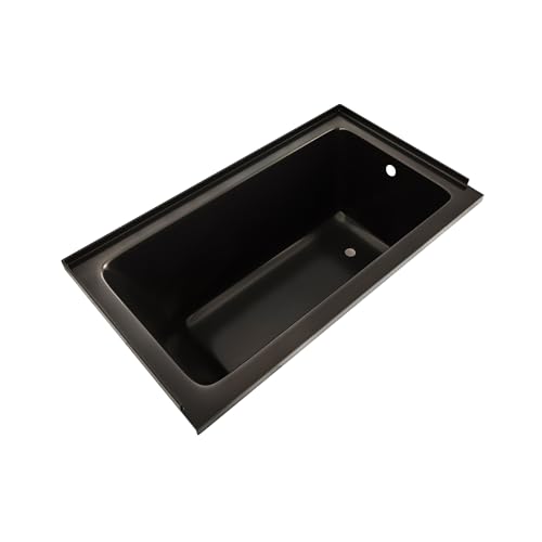 Image of Swiss Madison Voltaire 54 x 30 Right Drain Soaking Alcove Bathtub in Glossy Black
