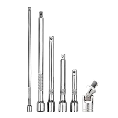 eupdd 6 pièces Jeu de rallonges: Rallonge 1/4 pout Cliquet, 50/75/100/150/250mm, Rallonge Cliquet en acier chrome-vanadium, Compatible avec clés à choc et...