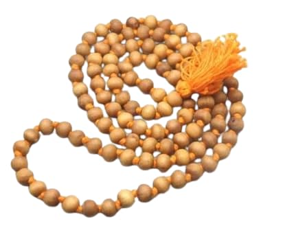 IRIS GEMS Safed Chandan Ki Mala Original Certified White Chandann Malaa For Neck Sandalwood Japa Mala 108 Safed Sandalwood Chandan Malai For Meditation Chandann ki Malas White Chandan Mala-image-20