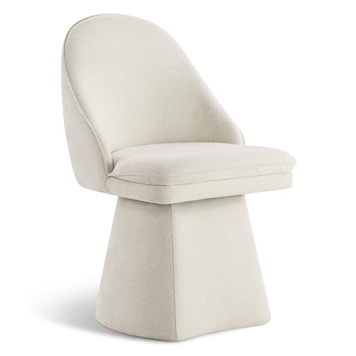 Image of KISLOT Swivel Dining Chairs Modern Desk Chair Upholstered Linen Fabric Side Chair for Kitchen Dining Room Bedroom,Linen,1 Box