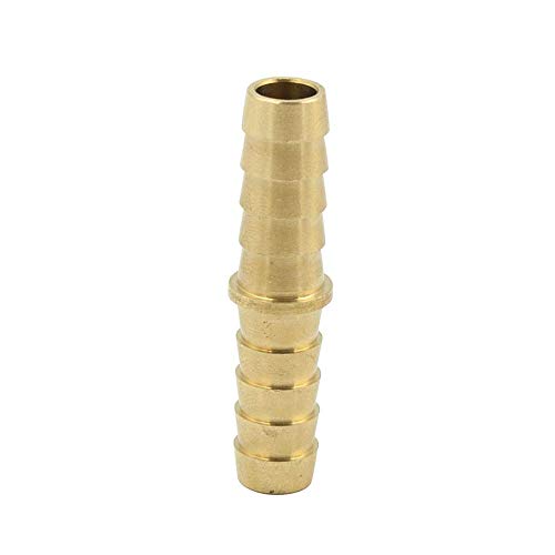 Legines Brass Hose Barb Fitting, Mender/Splicer/Joiner/Union, 1/4" Barb X 1/4" Barb, Tubing Hose Adapter/Coupler, 2 Pcs #TOP3