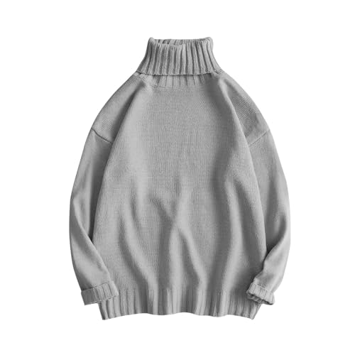 Men's Turtleneck Sweater Ribbed Knit Pullover Lightweight Casual Long Sleeve Winter Slim Fit Warm Top