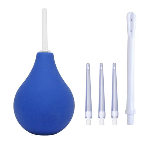 Enema Bulb Jeringa Rectal Clean Kit de Limpieza de Duchas de Silicona para el Estreñimiento, Limpieza de Colon con 5 Boquillas Delgadas Desmontables para Hombres y Mujeres (220ml)