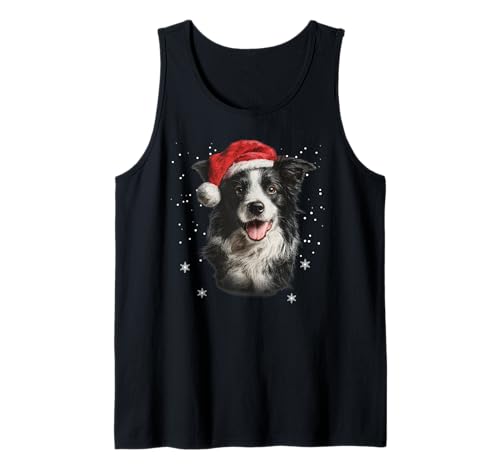 Border Collie Chapeau de Père Noël Amusant pour Chien Débardeur