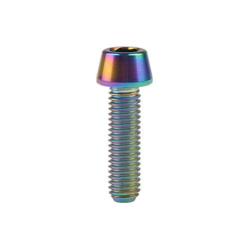 Image of Titanium Ti Bolt M5x9 16 18 20 25 30 35 40 45 50 55 60mm Tapered Head Screws Pack of 4 (M5x18mm, Ranibow)