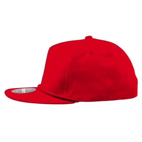Snapback 5 panneaux DECKY en coton structuré gris à profil haut
