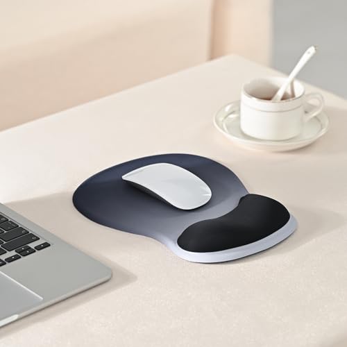 Image of EooCoo Ergonomic Mouse Pad with Gel Wrist Rest Support Middle Concave Design, Relieve Wrist Pain Mousepad, Non-Slip Base for Laptop, Computer, Office Desk Accessories, Carpal Tunnel Syndrome