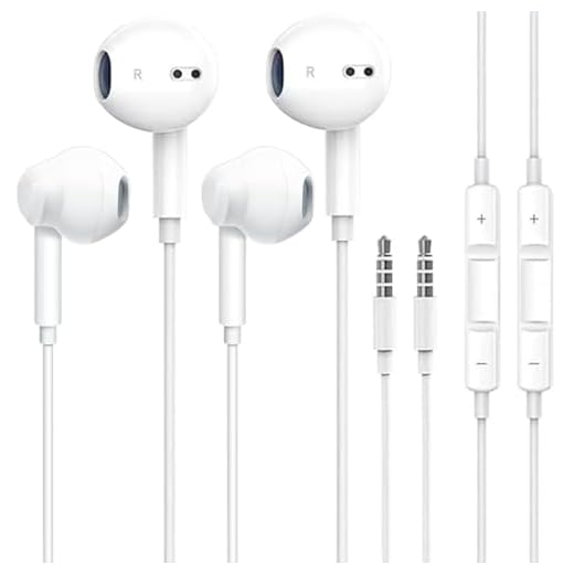 2 Pack Wired Earbuds/iPhone Headphones/Earphones with 3.5mm Wired Headset with Mic, Volume Control Compatible with iPhone, iPad, iPod, Computers,laptops, MP3/4, Android Most 3.5mm Audio Devices(White)