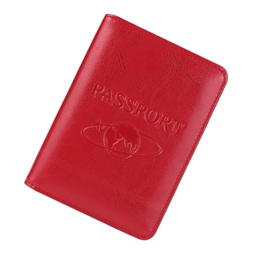 Portafoglio Rfid Multifunzionale Rossa Custodia Pratica Per Passaporto e Documenti Da Viaggio Design Compatto e Facile Da Trasportare