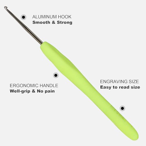 Image of 1.5mm Crochet Hook, Small Size 1.5 mm Ergonomic Crochet Hooks for Beginner, Comfort for Arthritic, 1 Pack