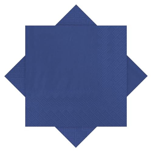 Cadimus Servietten Dunkelblau, 60 Stück Einfarbige Servietten, 2-Lagigen Papierservietten, Geeignet für Partys, Hochzeiten, Catering und Den Täglichen Gebrauch, 25 x 25cm