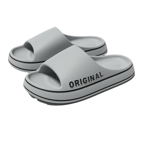 LZROPC Zapatillas de Ducha Sandalias Al Aire Libre para Sandalias Antideslizantes para El Baño para El Baño-Gris Claro-40-41 (Adecuado para 39-40 Pies)