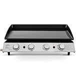Dellonda 4 Burner Portable Gas Plancha 10kW BBQ Griddle, Stainless Steel - DG23