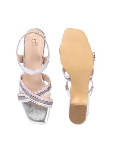 Image of Carlton London Women Stylish Fashion Embellished Sandals for Outdoor, Party, Wedding and Holidays with Block Heels