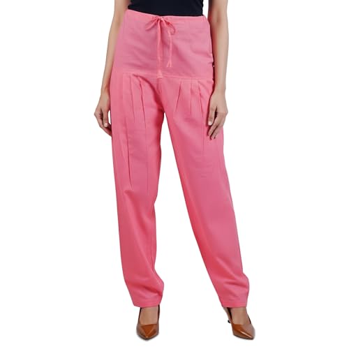 Image of Happy Bunny Salwar Pant for Women, Fine Cotton Ethnic Trousers with Drawstring Waist, Comfortable Daily, Office & Casual Wear Bottoms