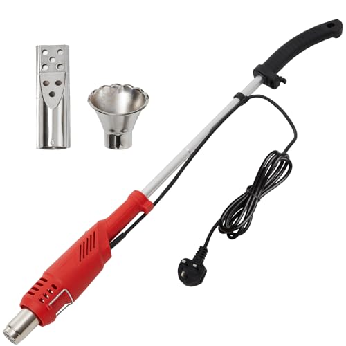Warmiehomy 2000W Electric Weed Burner Professional Garden Weed Burner Tool for Patio Garden Driveway 650C Max Temperature Weed Remover & Killer Tool Flame Weeder with 2 Nozzles Red