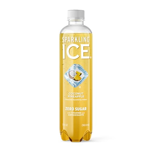 Sparkling Ice, Coconut Pineapple Sparkling Water, Zero Sugar Flavored Water, with Antioxidants and Vitamins, 17 fl oz Bottle